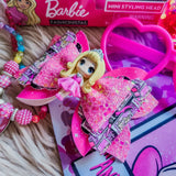 Pink doll hair bow